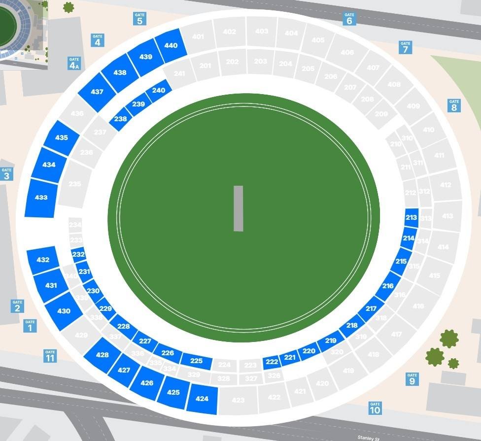 Australia vs India the Gabba Seat Plan