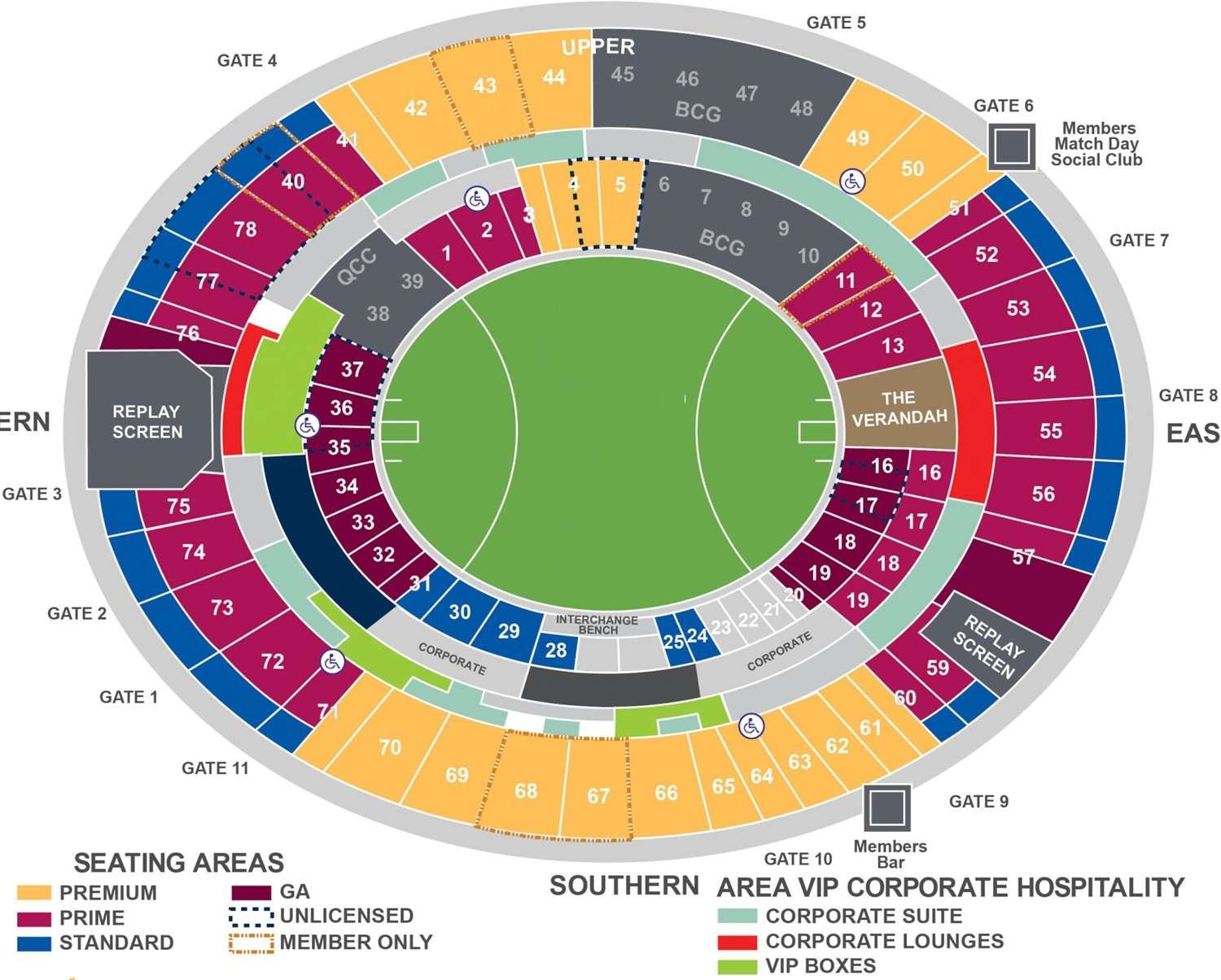 The Gabba Seating Plan